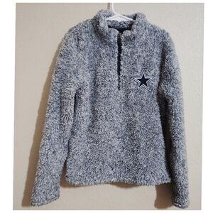 Dallas Cowboys Youth Caine Sherpa Quarter-Zip Pullover Jacket Size XXS (5-6)